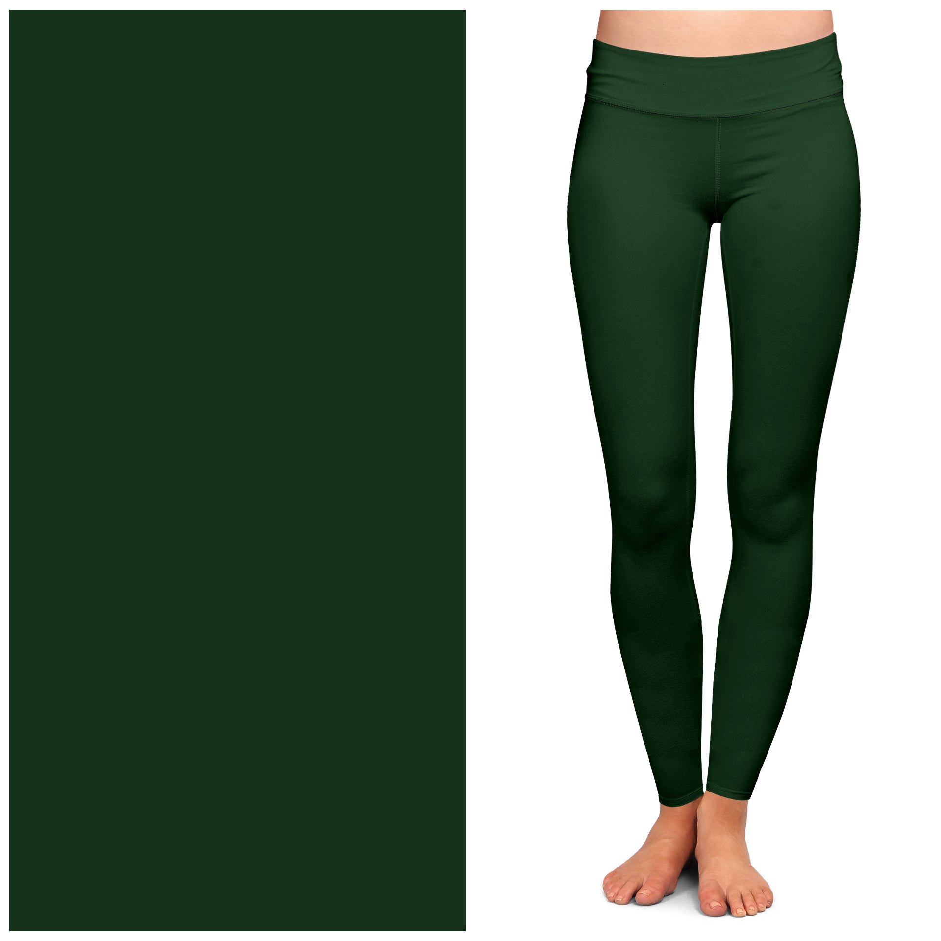 Solid Green W/Pockets Leggings