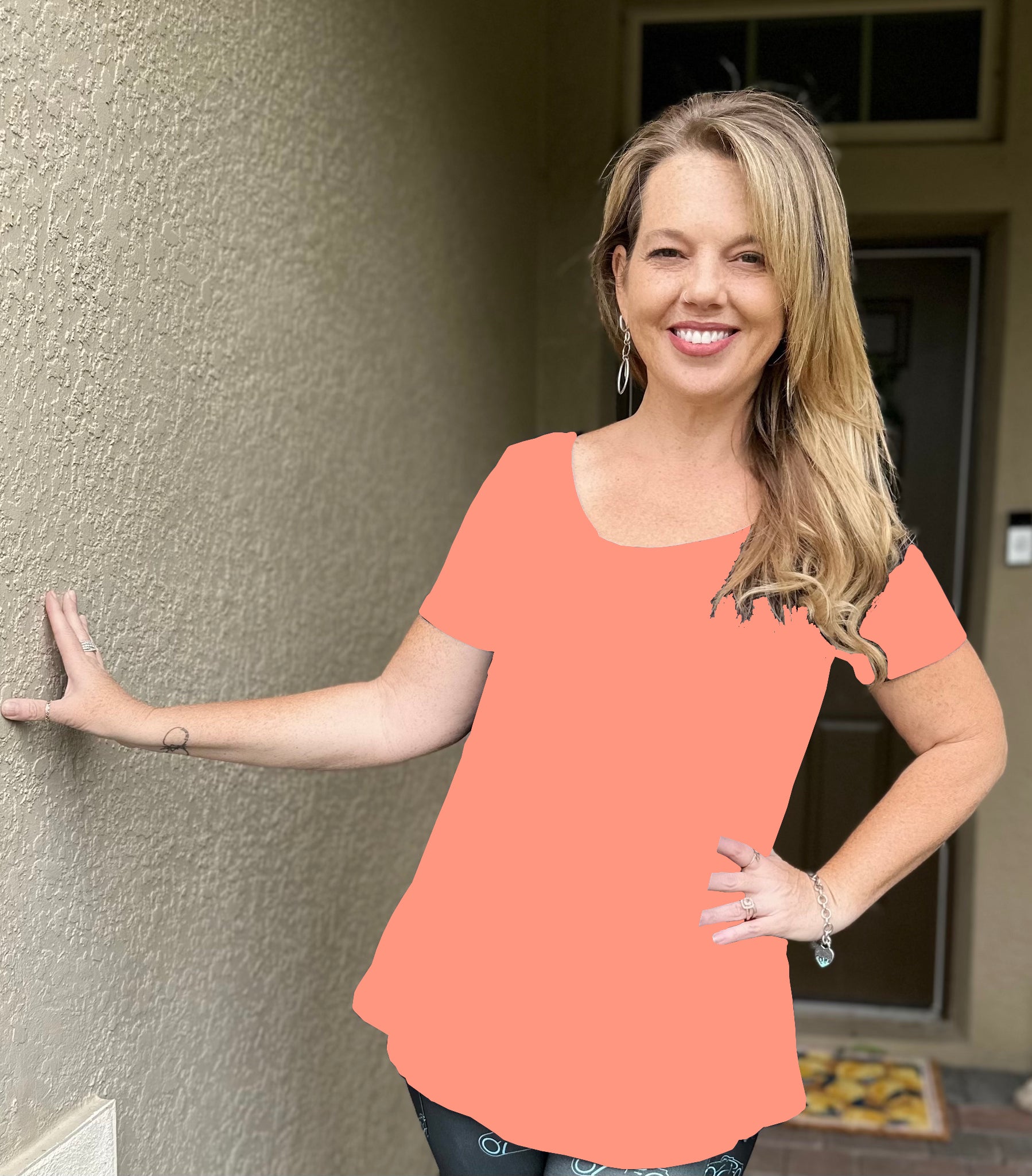 Pre-Order Solid Coral Flowy Tunic Top - Due to arrive late April/early May 2025