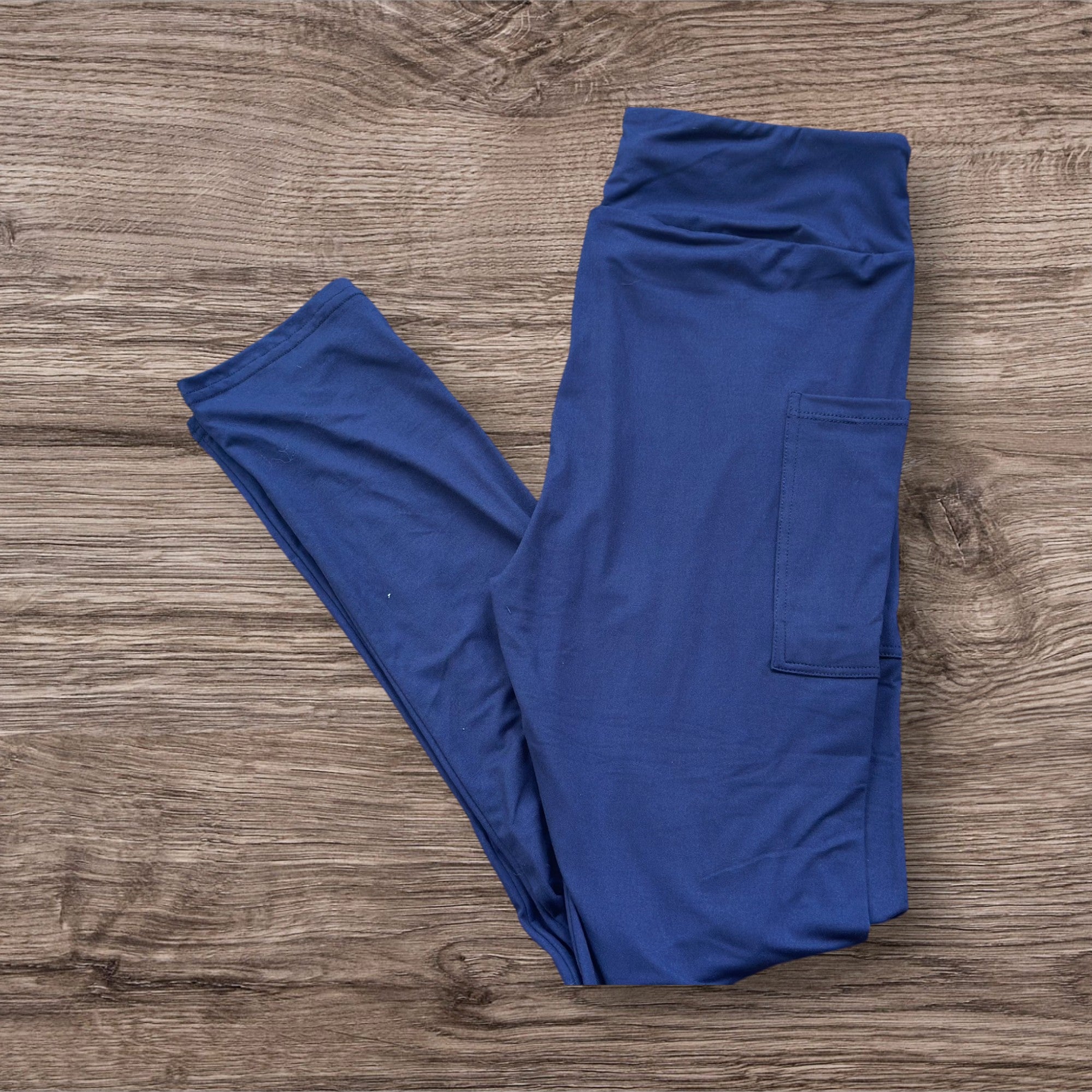 Navy Blue with Side Pocket Leggings