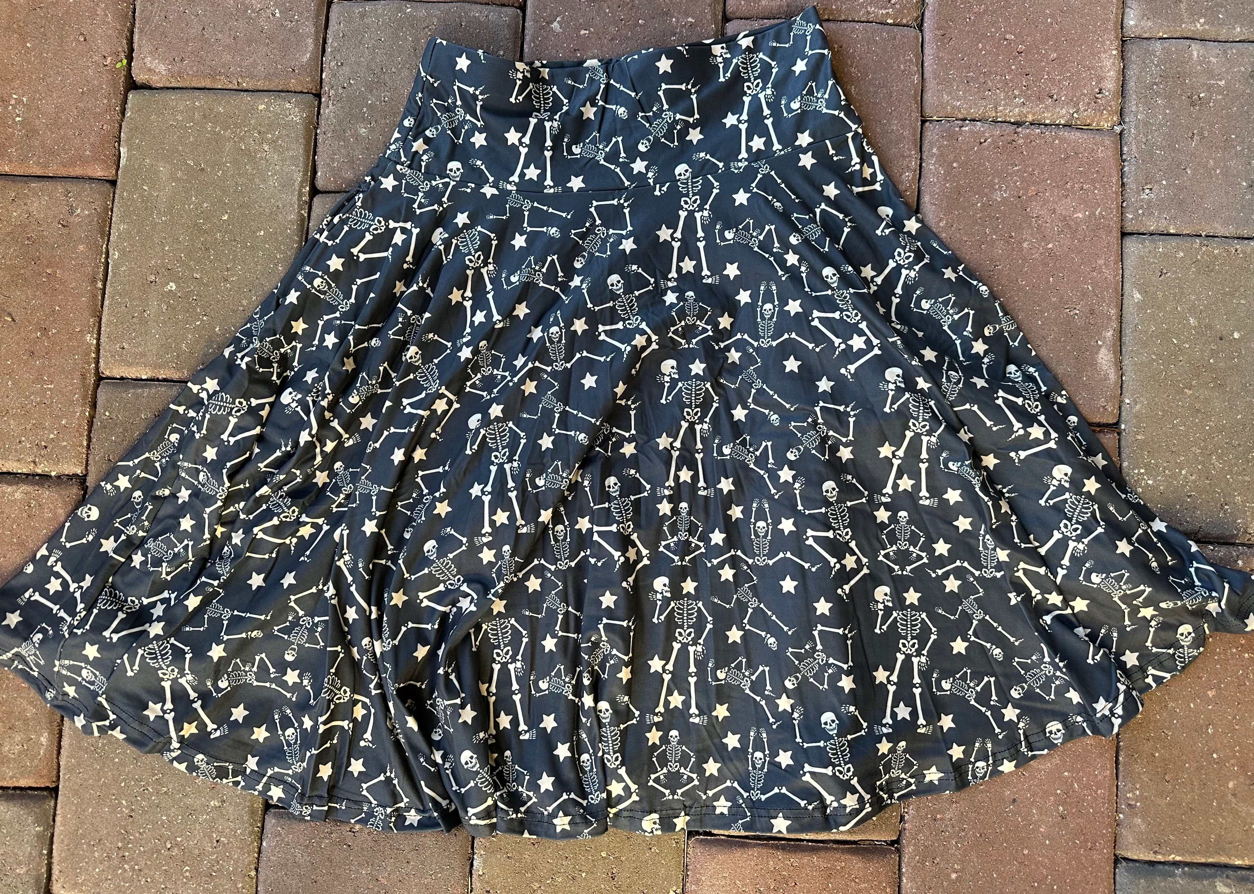 Skeleton Dance Swing Skirts with Pockets