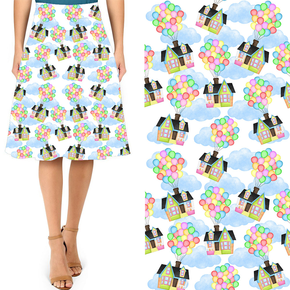 Pre-Order Up Balloons Swing Skirt with Pockets - Due to arrive late April/early May 2025