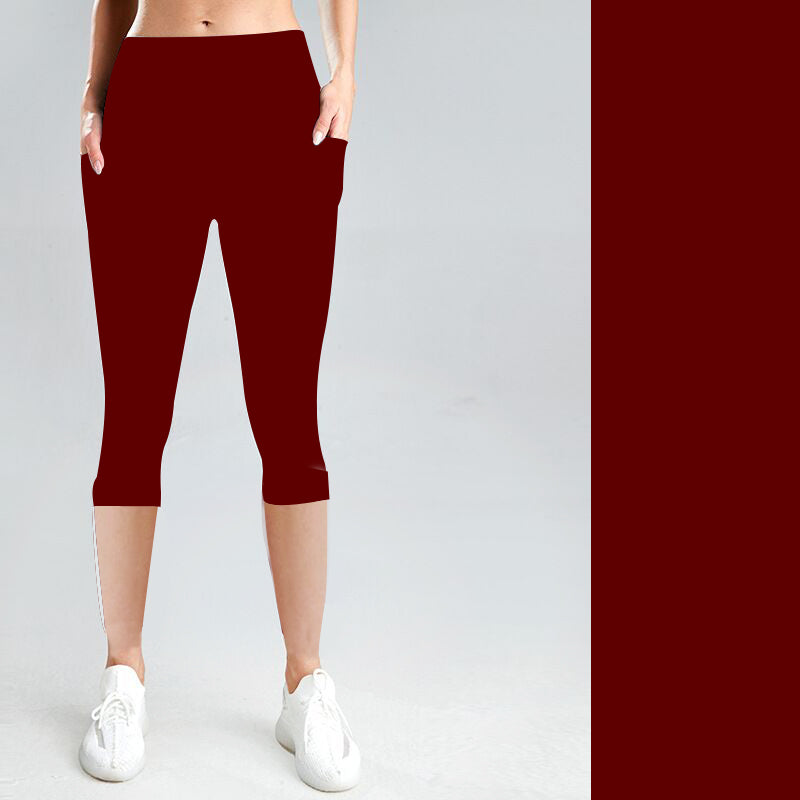 Solid Cranberry with Side Pocket Leggings